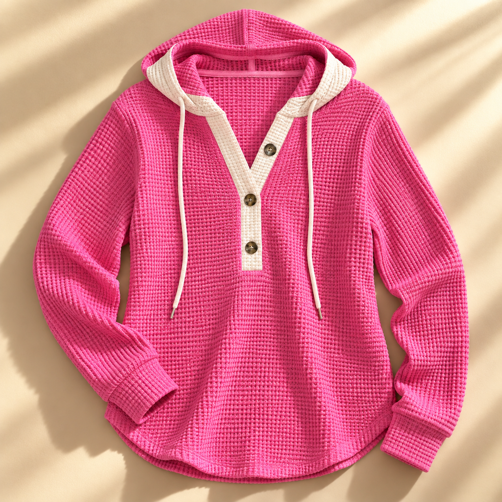 Jesse Bell Camiseta Henley de Tejido Waffle