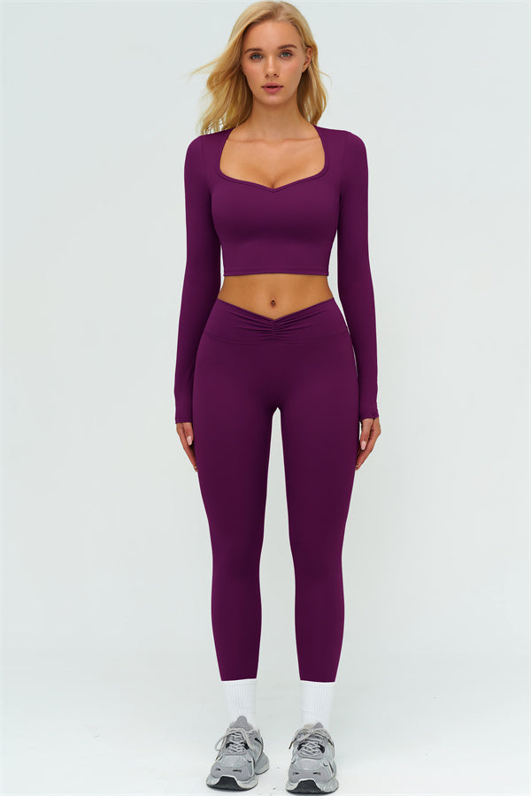 Lushness 2-delige set: cropped top met lange mouwen en leggings