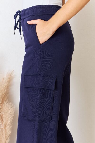 Pantalones cargo de pierna ancha y corte relajado con cordón de ajuste RISEN