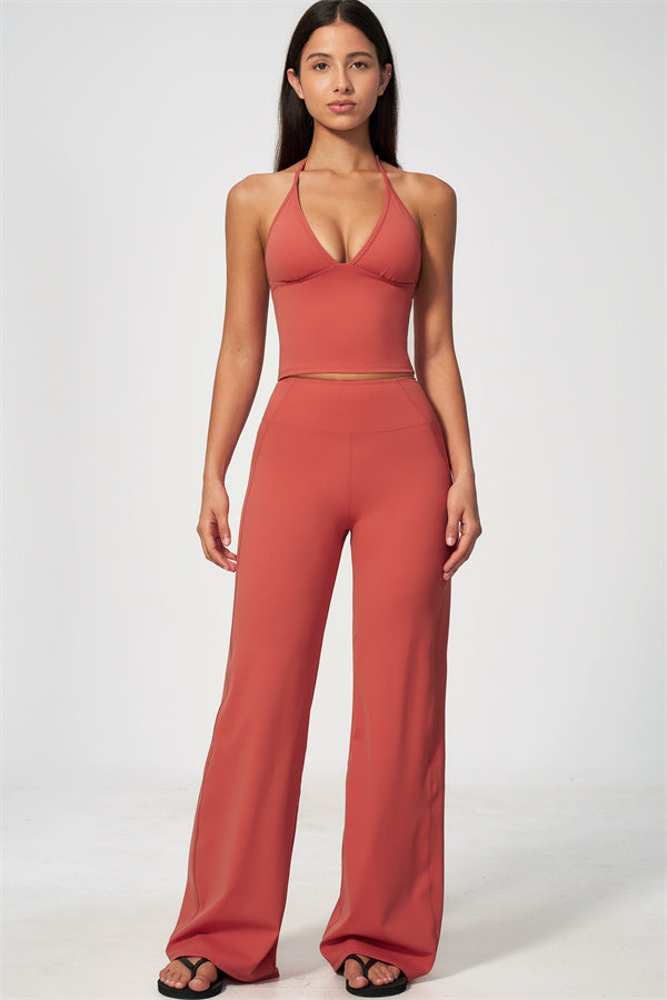 Conjunto RiseFit de 2 piezas: camiseta de tirantes y pantalones de pierna recta