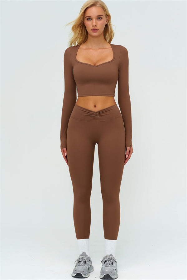 Lushness 2-delige set: cropped top met lange mouwen en leggings