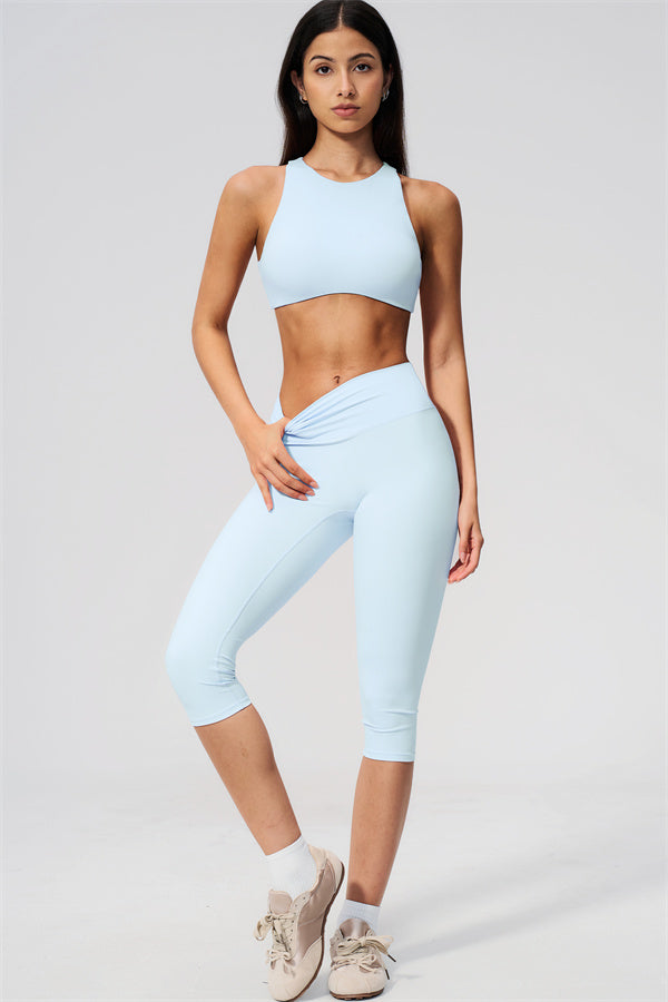 Ensemble 2 pièces Twirl : brassière de sport dos nu et legging corsaire