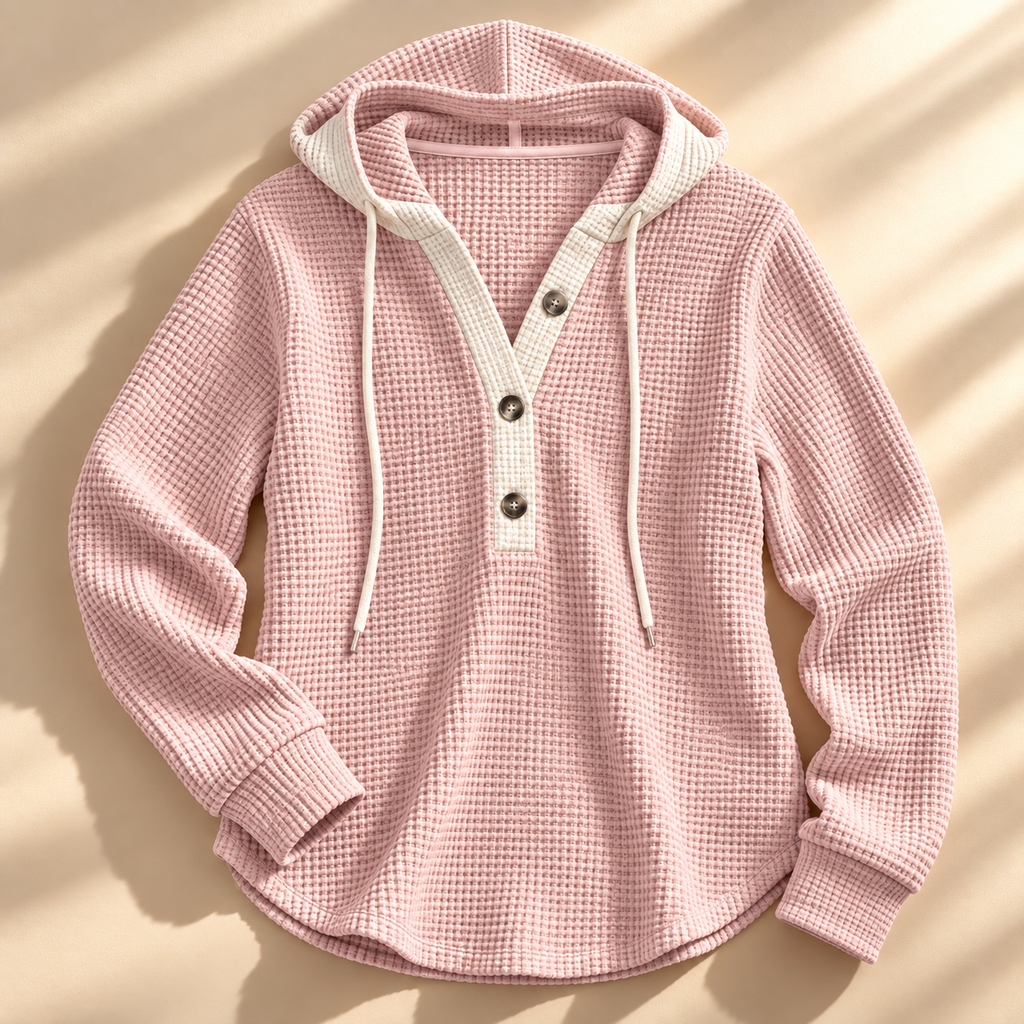 Jesse Bell Camiseta Henley de Tejido Waffle
