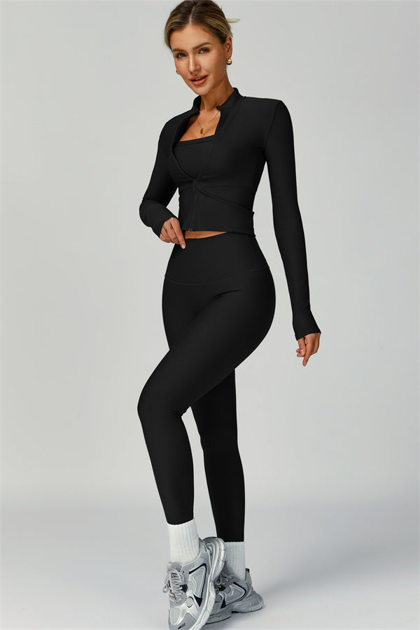Set da 3 pezzi Burst: giacca, reggiseno sportivo e leggings