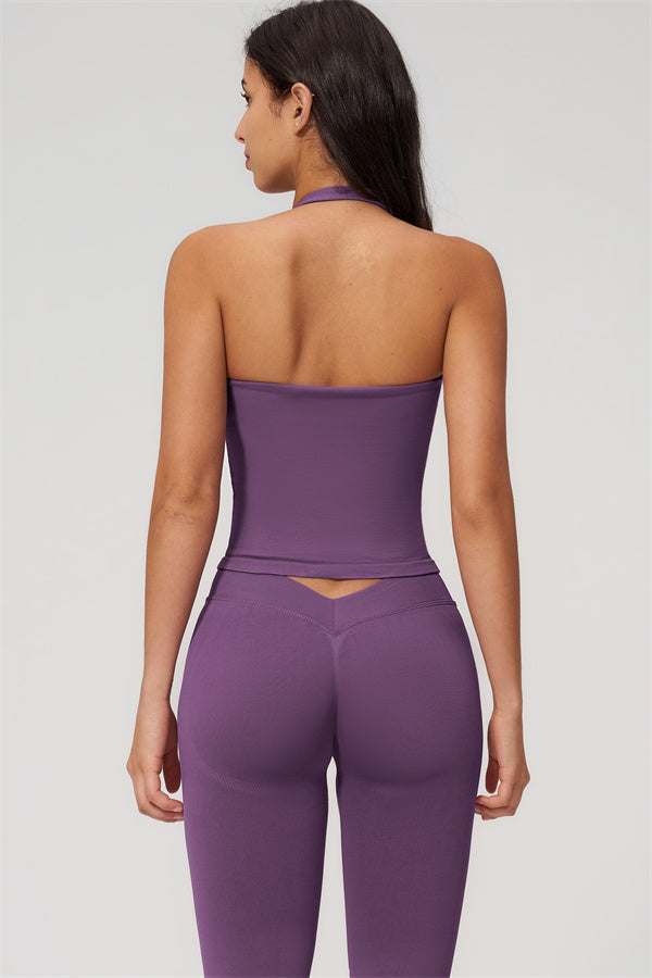 Conjunto Empower de 2 piezas: top corto halter y leggings