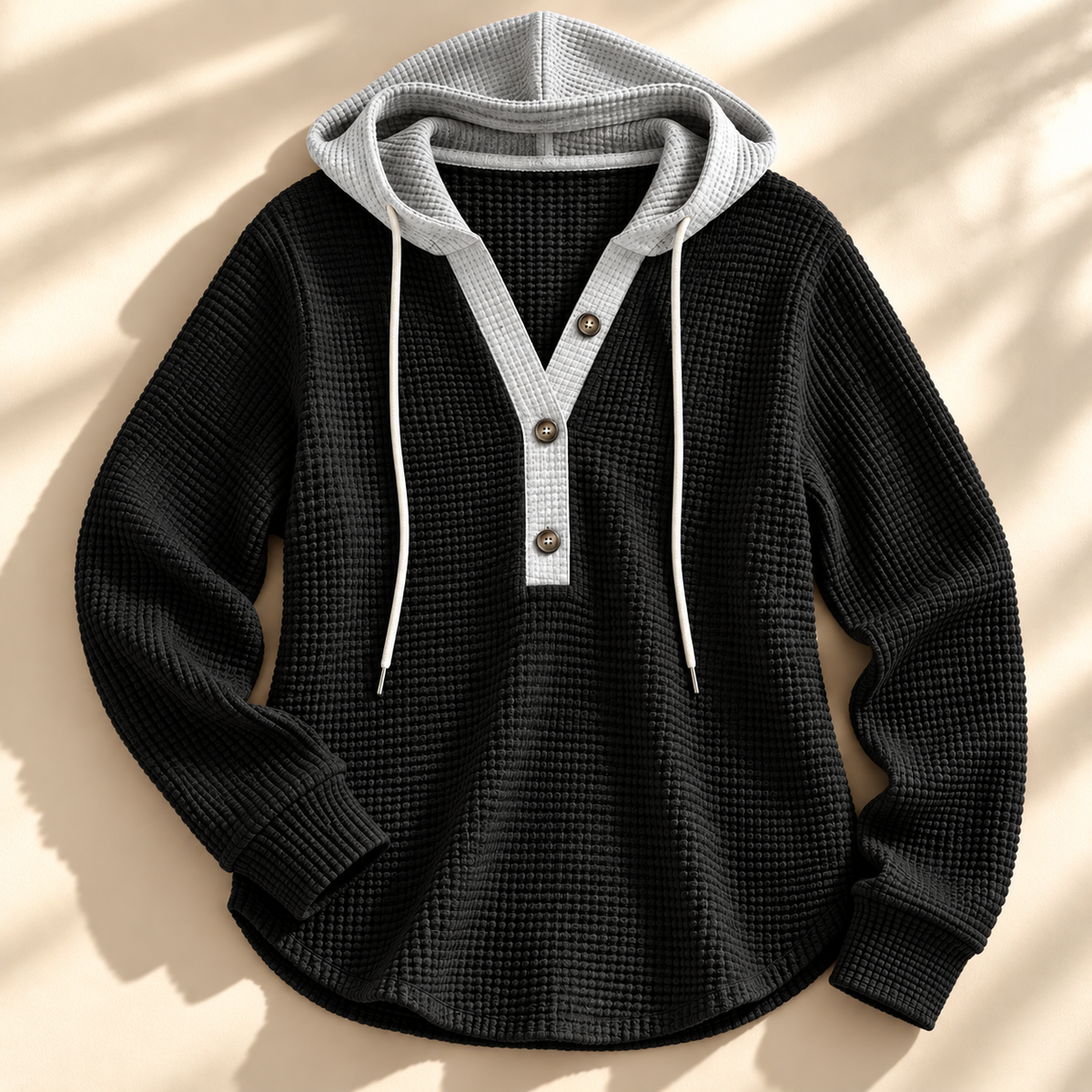 Jesse Bell Camiseta Henley de Tejido Waffle