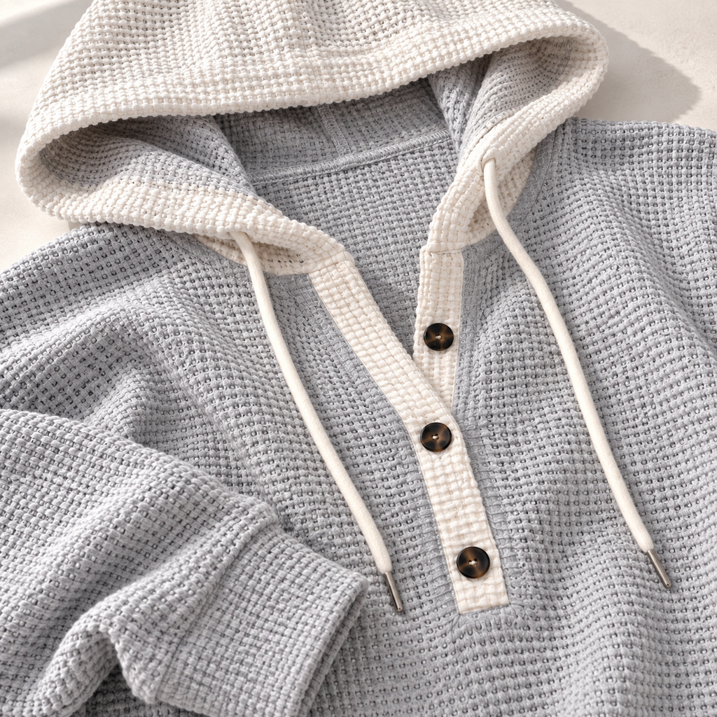 Jesse Bell Camiseta Henley de Tejido Waffle