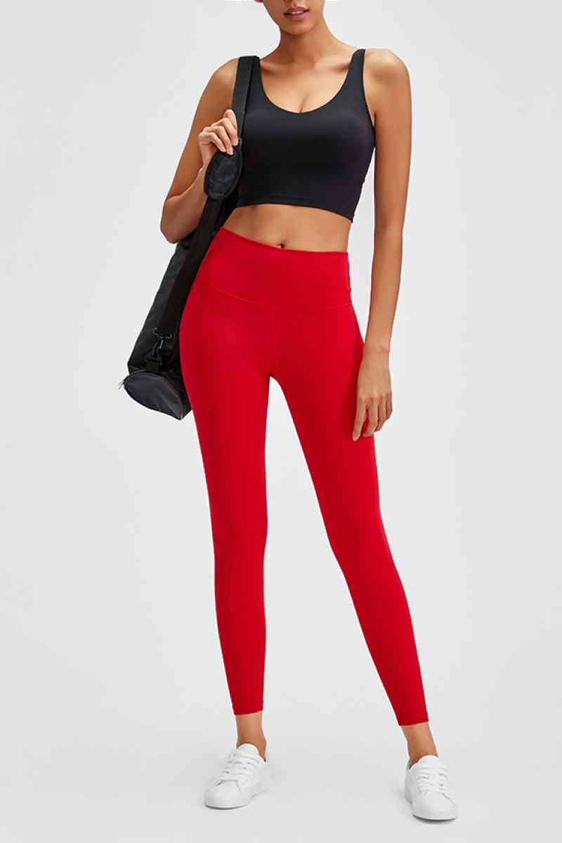 Leggings deportivos de cintura con banda ancha sin costuras