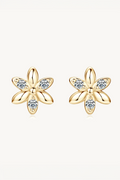 Aretes de moissanita con brillo floral