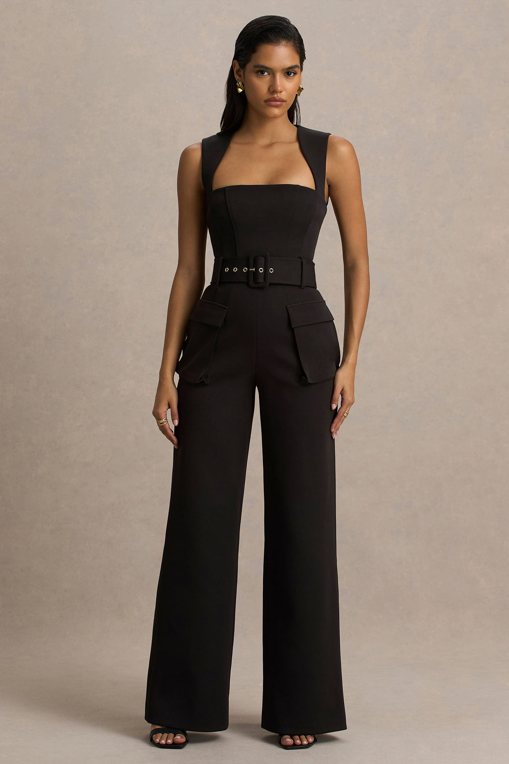 Solice | Mono negro con escote cuadrado