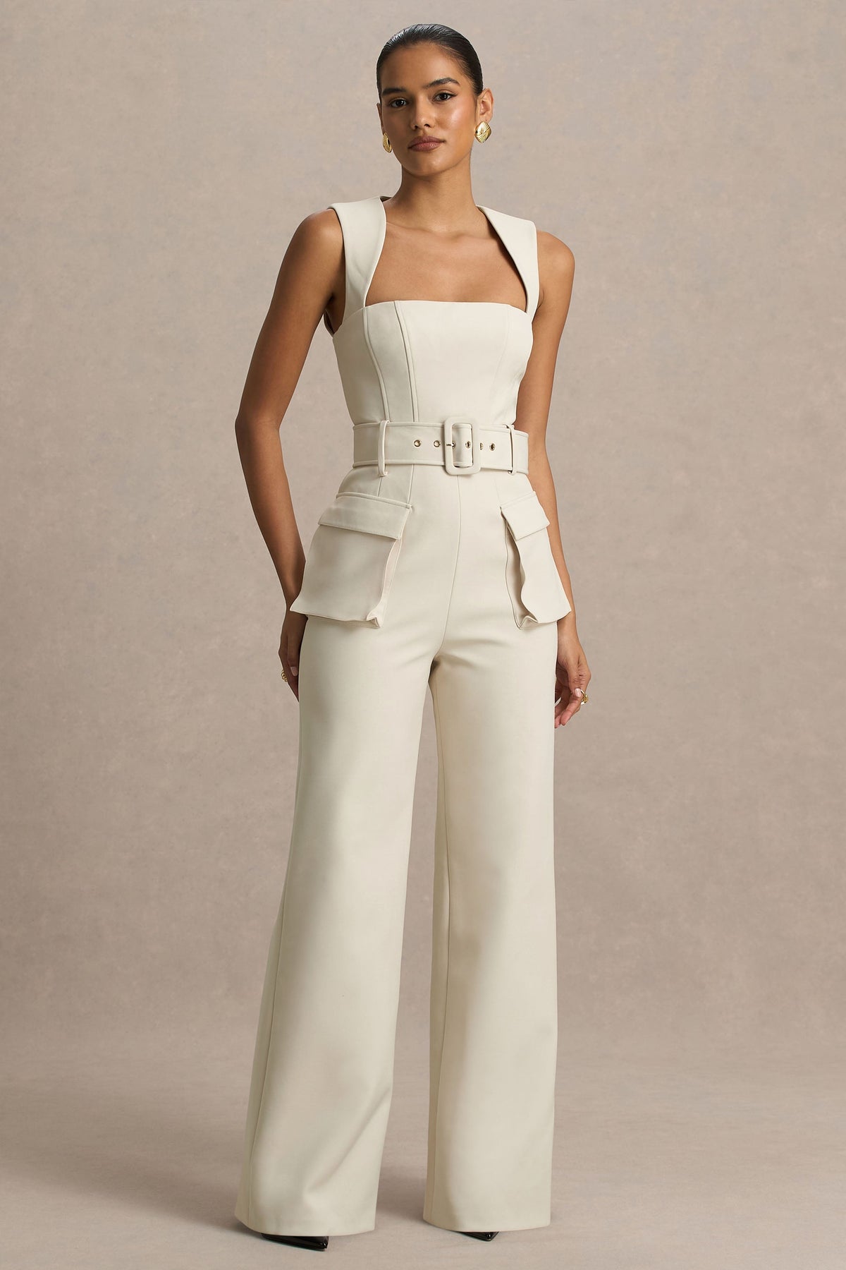 Solice | Mono color crema con escote cuadrado