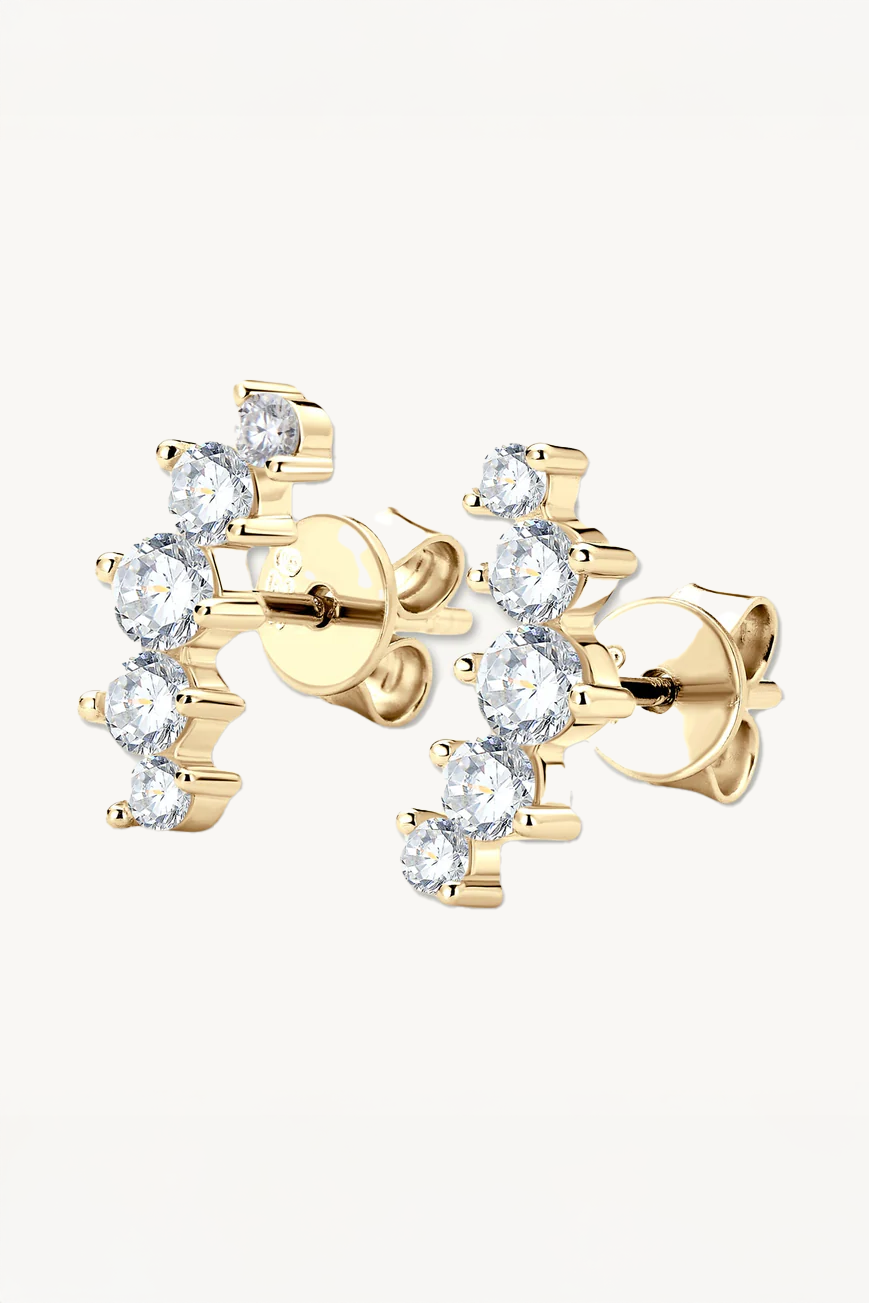 Aretes Carina en forma de lazo con moissanita