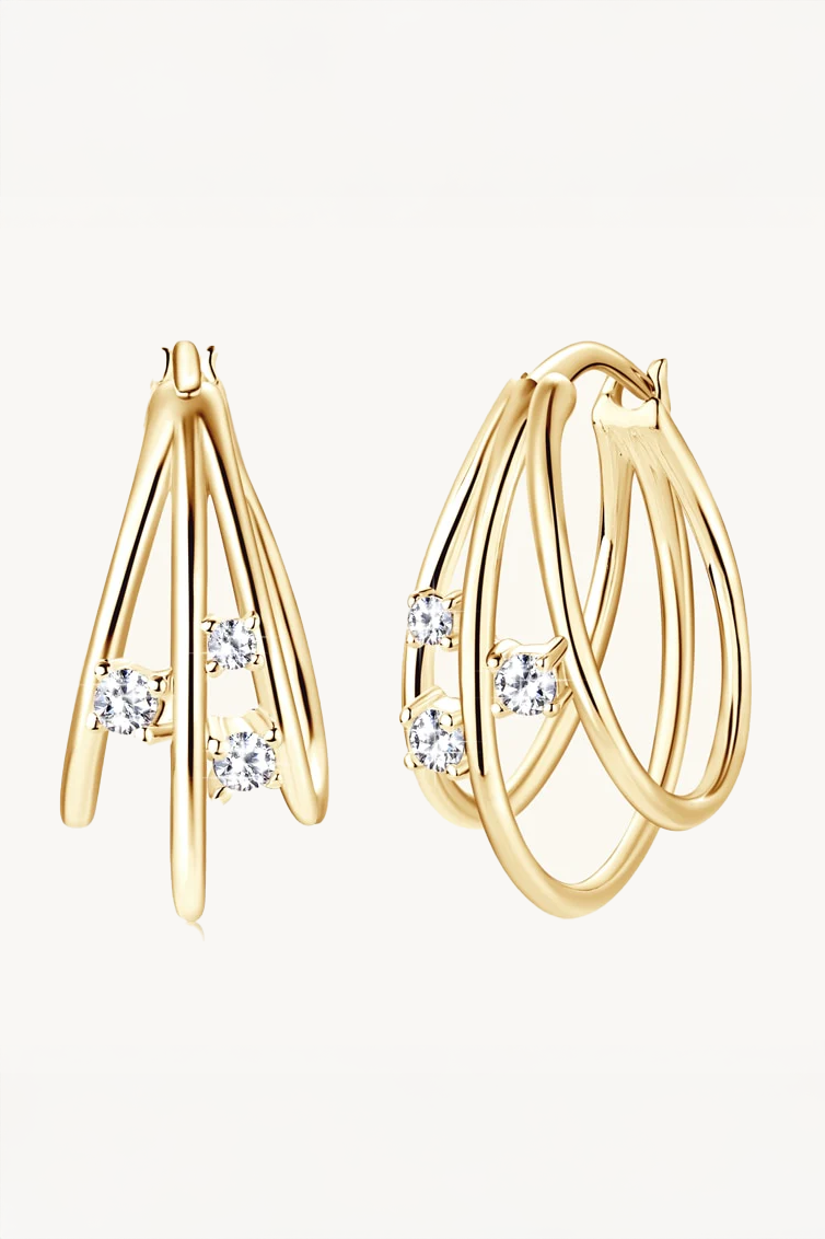 Aros cruzados de moissanita celeste