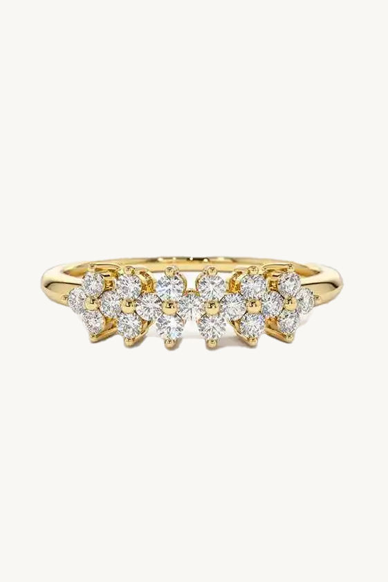 Anillo de moissanita en racimo Flora