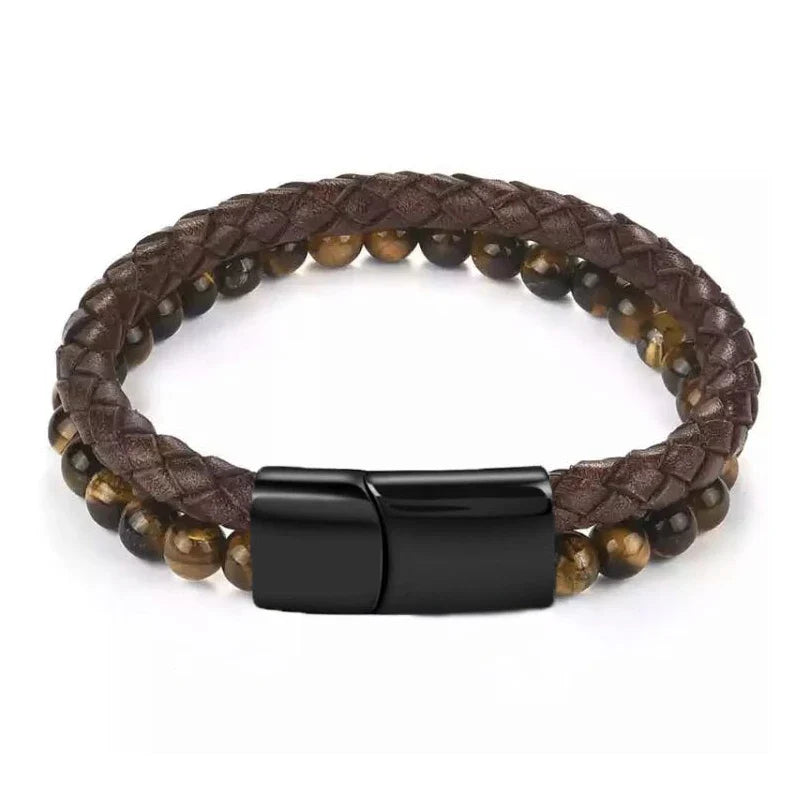 Pulsera Orion de cuentas de cuero