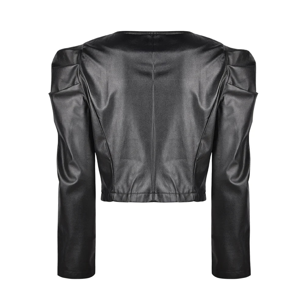 Chaqueta de cuero negra