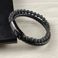 Pulsera Orion de cuentas de cuero