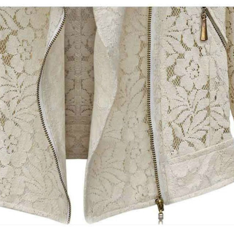 Chaqueta biker de encaje