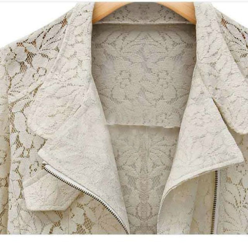 Chaqueta biker de encaje