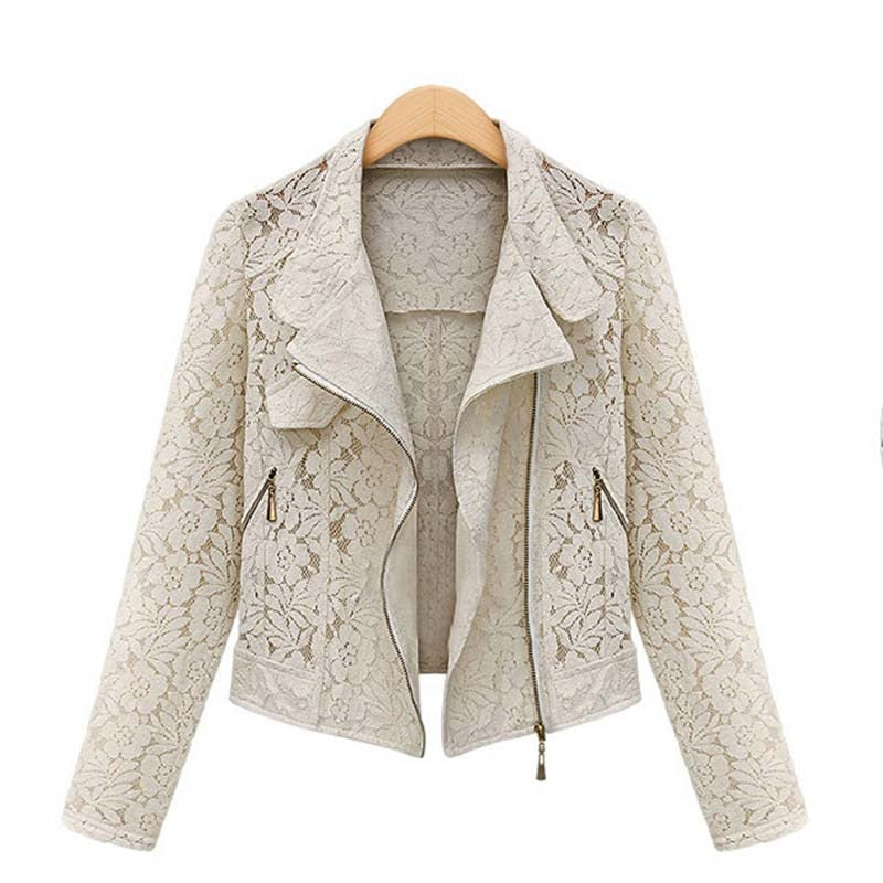 Chaqueta biker de encaje