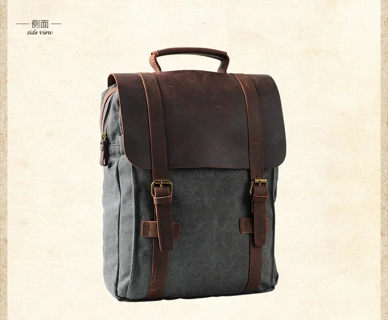 Mochila Ryder de lona y cuero
