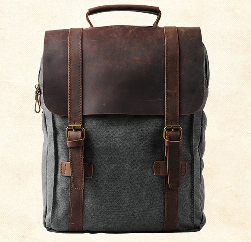 Mochila Ryder de lona y cuero