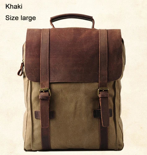 Mochila Ryder de lona y cuero