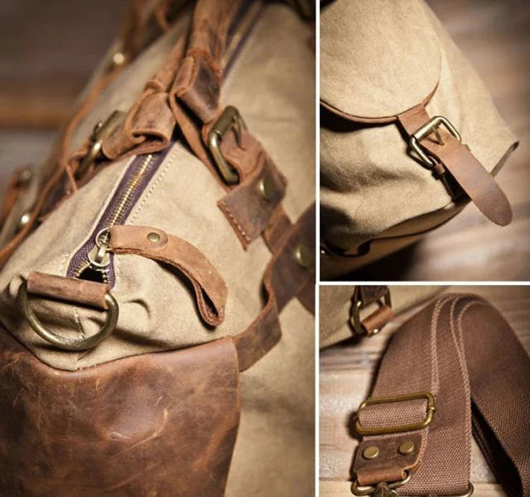 Bolso mensajero de lona vintage Atlas