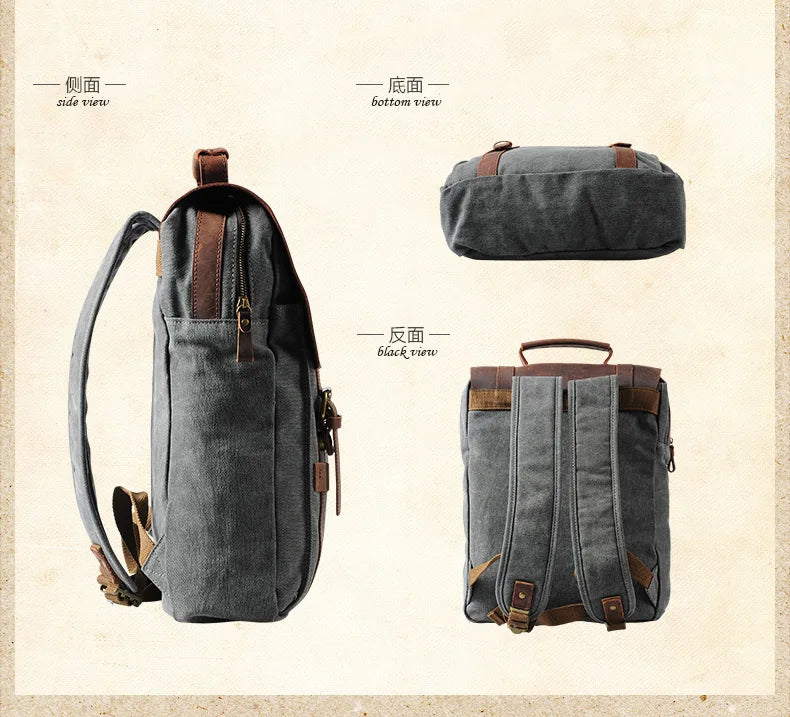 Mochila Ryder de lona y cuero