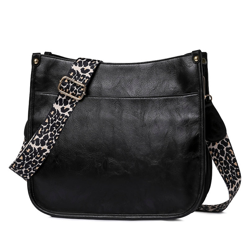 Bolso de hombro de cuero suave
