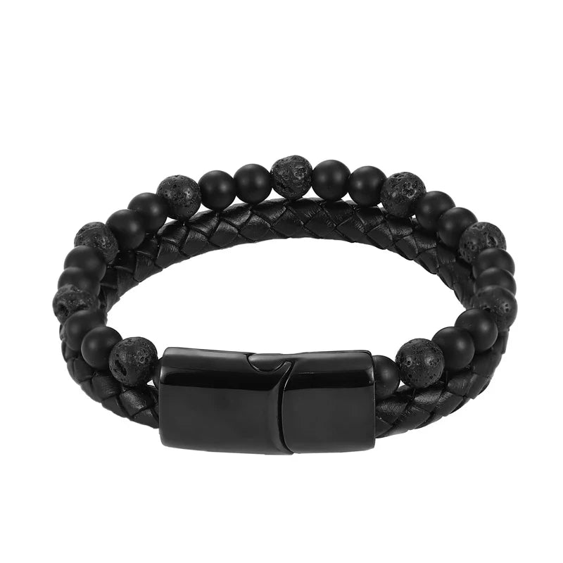 Pulsera Orion de cuentas de cuero