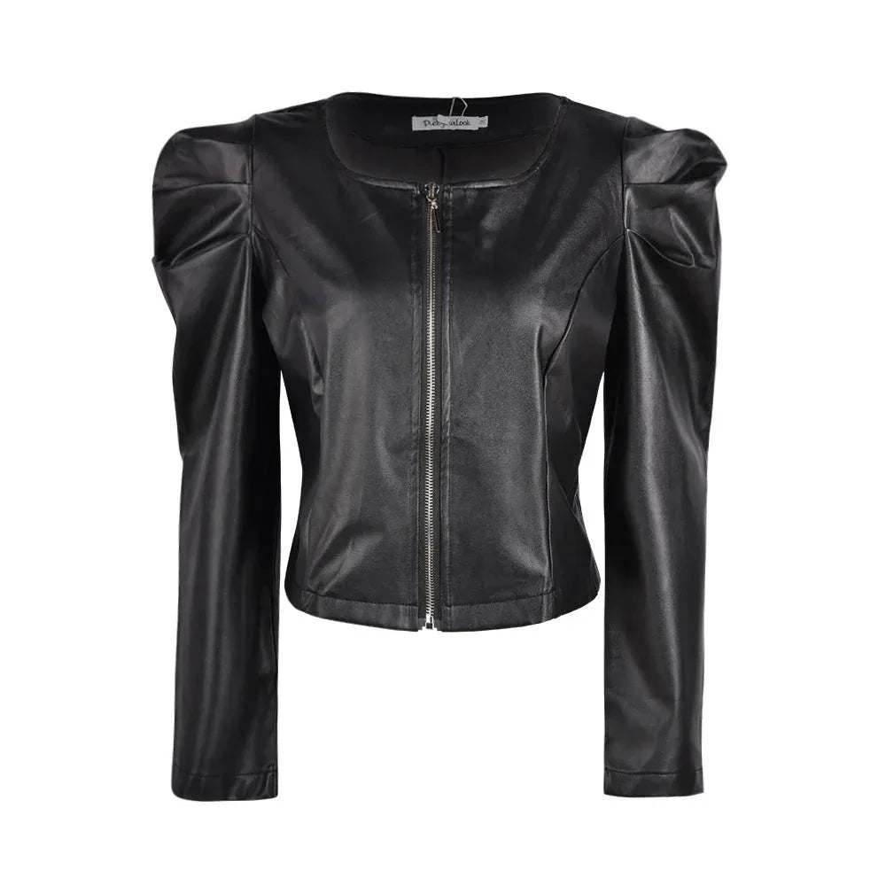 Chaqueta de cuero negra