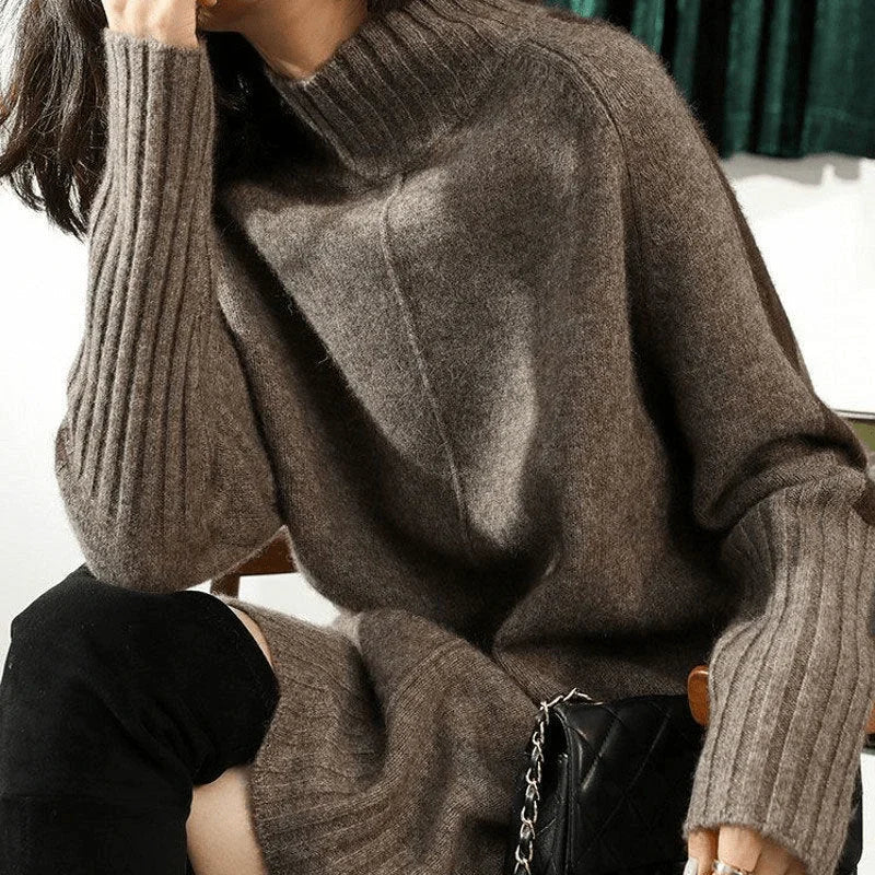 Vestido suéter de cuello alto Tundra