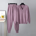 Women's V-Neck Knit Pullover & Harem Pants Set – view 8