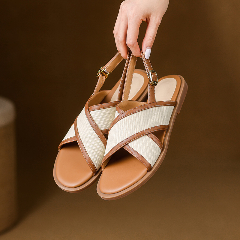 Sandalias de cuero genuino Evelina