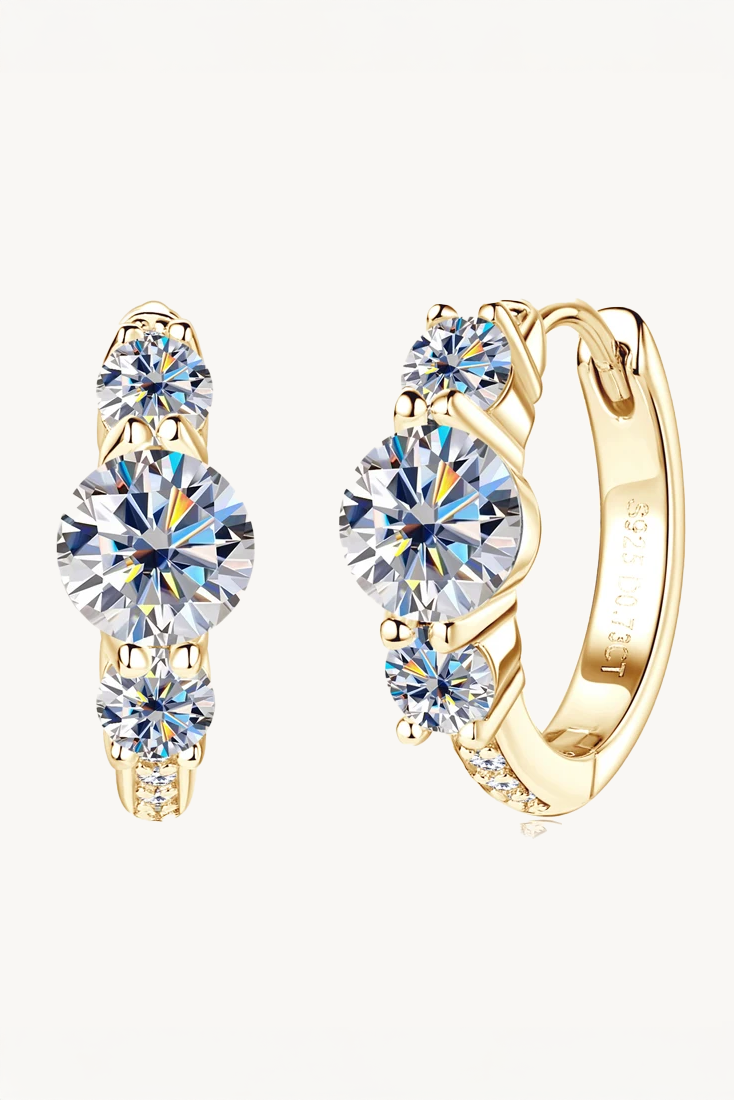 Pendientes de aro Radiance de moissanita