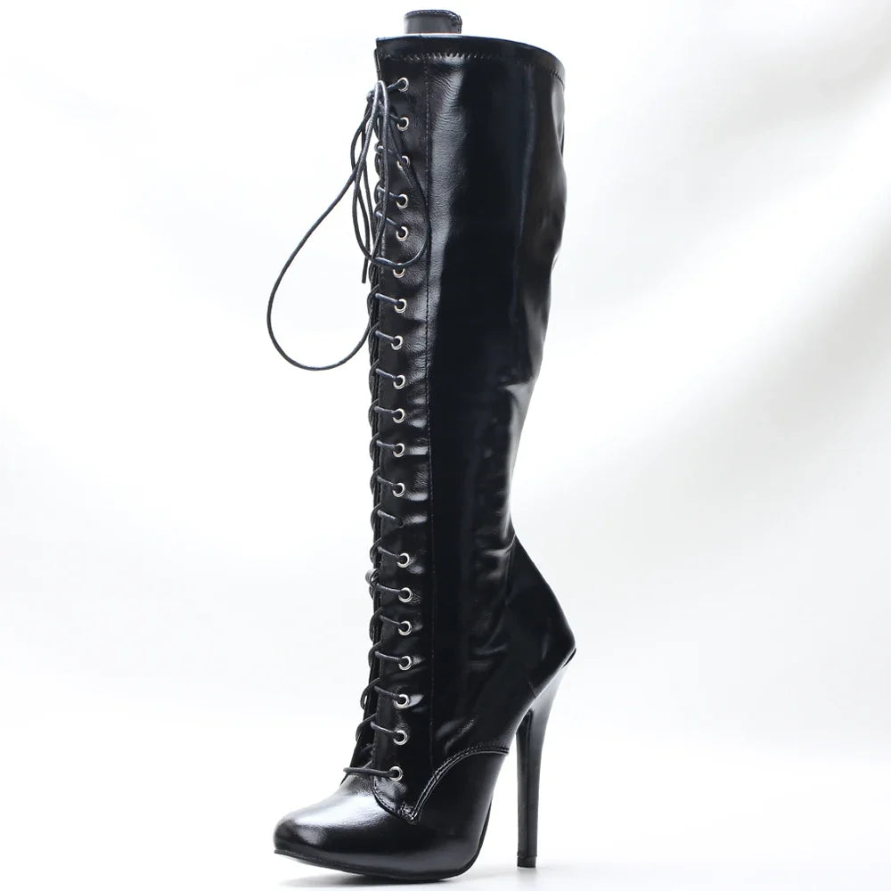 Botas Valentina hasta la rodilla con cordones