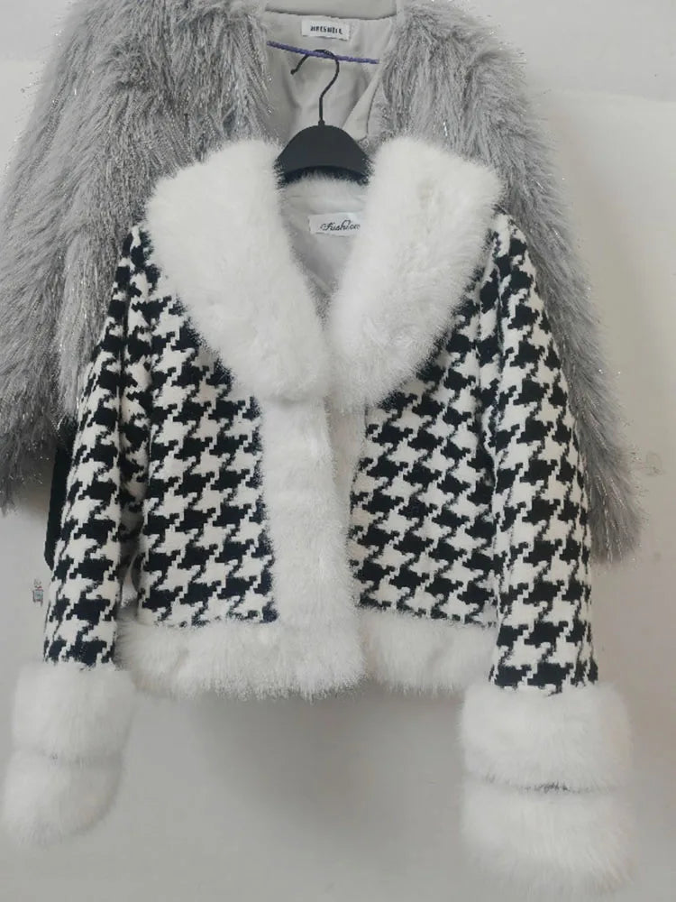 Abrigo de piel de tweed Montelle