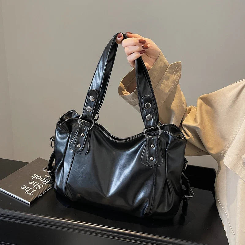 Bolso tote retro de PU para mujer
