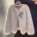 Chaqueta de piel sintética esponjosa