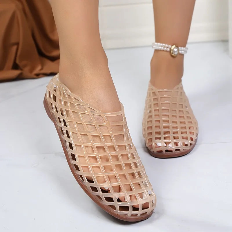 Sandalias Aurea de malla de cristal