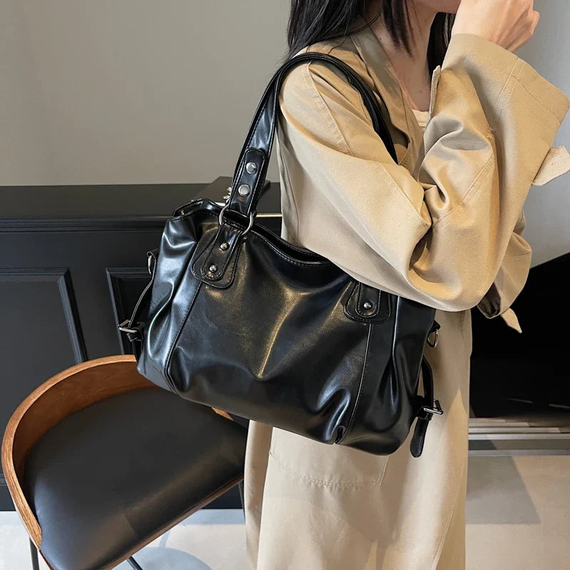 Bolso tote retro de PU para mujer