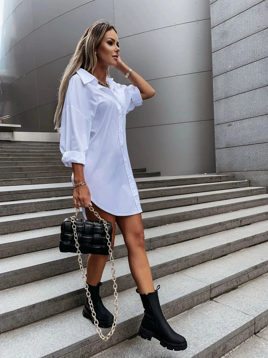 Vestido camisero para mujer