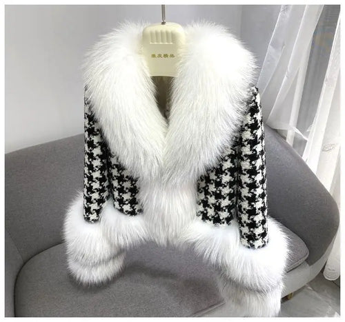 Abrigo de piel de tweed Montelle