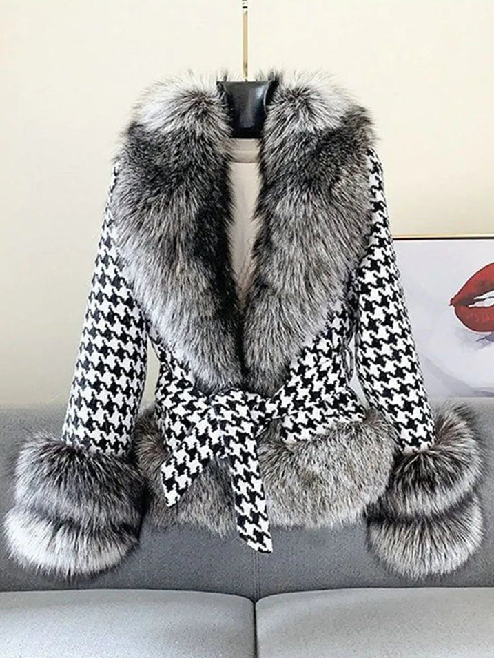 Abrigo de piel de tweed Montelle