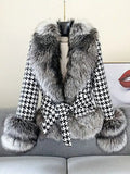 Abrigo de piel de tweed Montelle