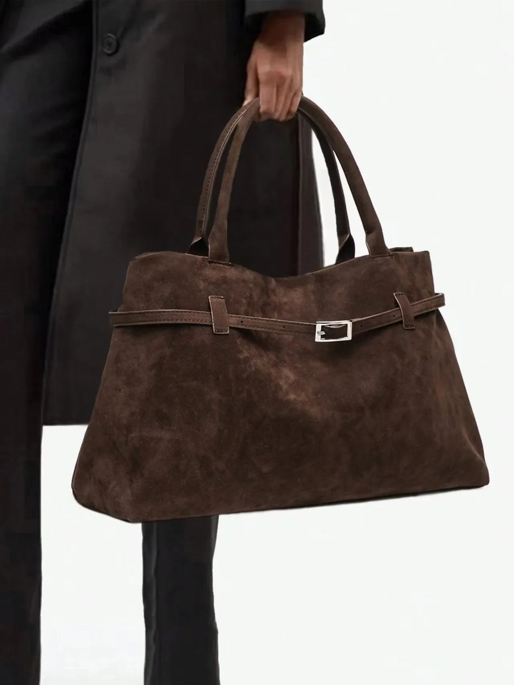 Borsa tote vintage marrone da donna