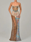 Vestido maxi de encaje estampado Nuria