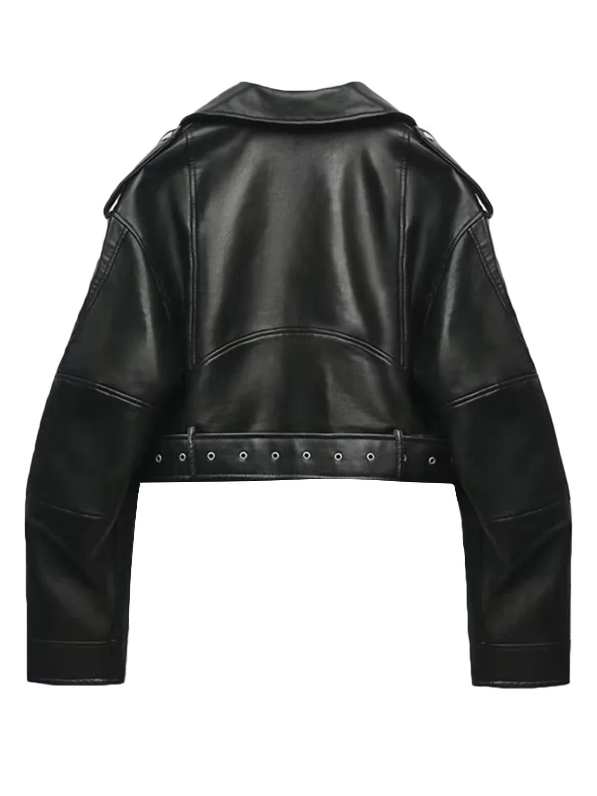 Chaqueta de cuero sintético PU para mujer