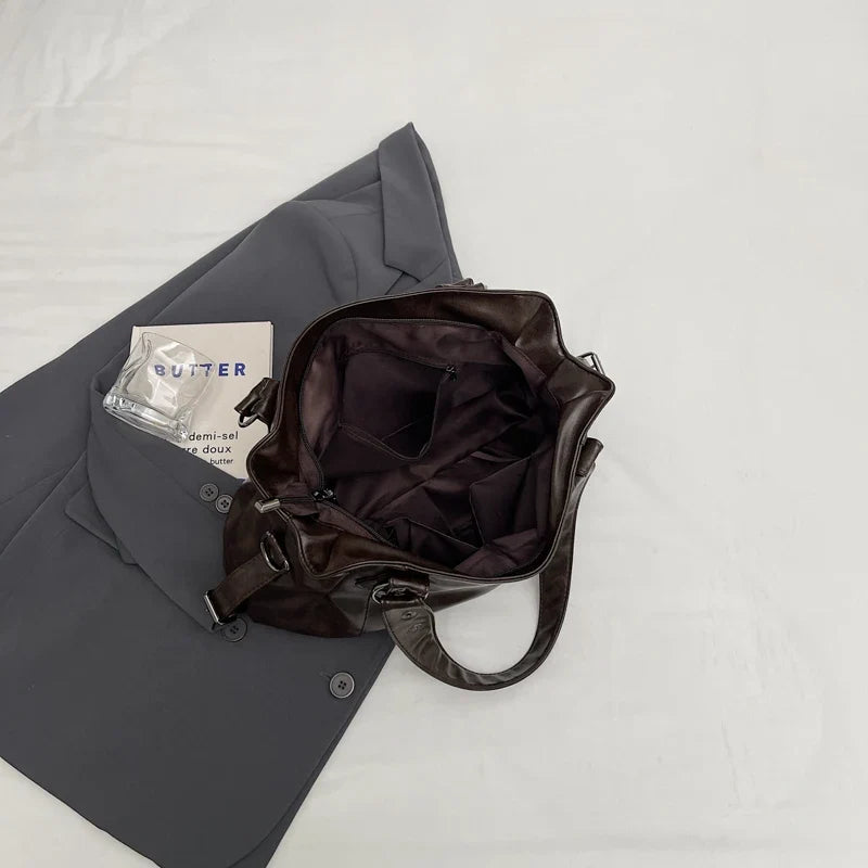 Bolso tote retro de PU para mujer